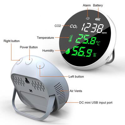 厂家空气质量湿检测仪ODM13052二氧化碳气体浓度监温测仪室内外度