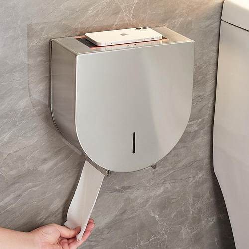 不锈纸卫钢厕所3142大卷纸盒公共生间擦手纸盒酒式店壁挂大盘巾架