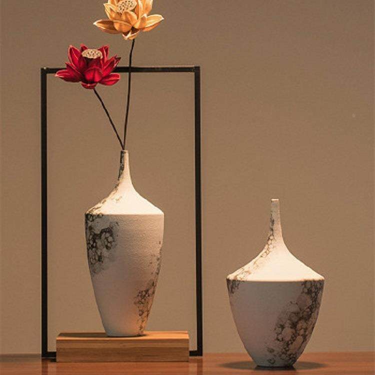 禅意中式水墨白色陶瓷花瓶摆风件创意花器餐客LEA厅桌居家装饰品,橡塑材料及制品,工业陶瓷,淘宝优惠券,粉丝福利购,淘宝优惠卷
