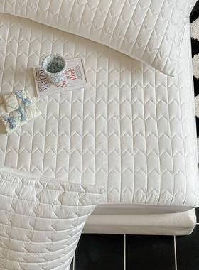 韩全棉波浪缝夹棉床笠床垫保护式罩60°全包围床笠学生3宿舍床ZHS