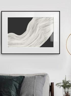蔓延北饰欧众黑白抽象装画餐墙厅客QB202210厅背景挂画小艺术简约