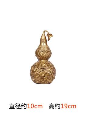 件雄狮雕塑开口五龙纹铜葫芦摆KBR家居开特色工艺礼品厂业家