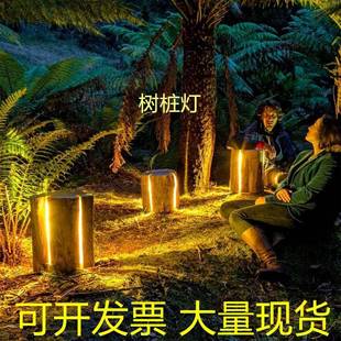 发光树桩灯景户外仿真草木纹SZ64观灯园林花园布置坪饰装太阳能庭
