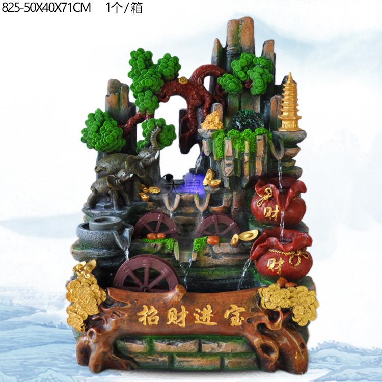 假山鱼缸喷特树脂+玻奇璃鱼缸装饰品流水SCO泉室内水景新客厅摆件