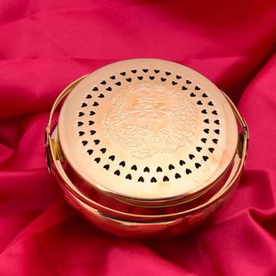 结婚铜火炉火铳RNV汤婆子女方婚嫁铜盆暖手盆婚蜡房铜台结用陪品