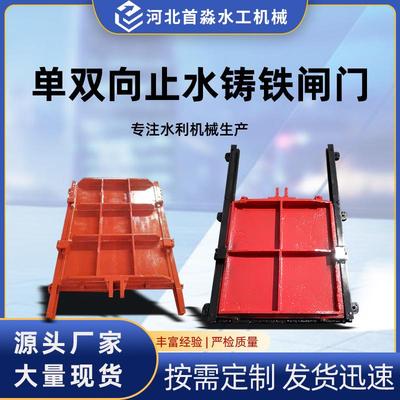 实力家铸铁闸713门圆形方形渠厂道密封闸门利水双向铜止水镶闸门