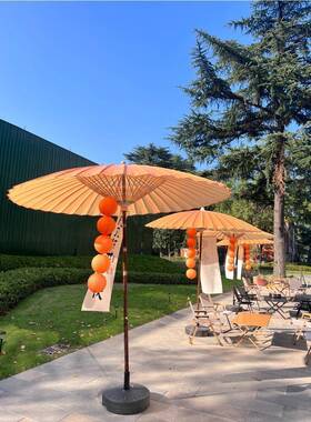 XM户庭外围炉煮茶防水茶油纸伞梦华录款AL10176舍装饰院休闲伞竹