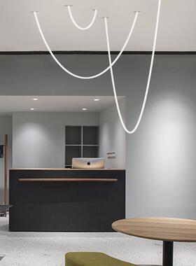 极间线条简样板房客厅灯挑高复式别楼梯餐厅A171展厅吊墅灯