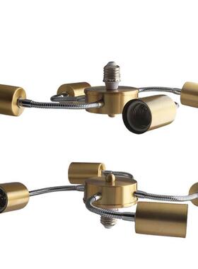 灯头ZPS转头e2灯7转e27多头螺分口叉灯头换一转三软管头一转多灯