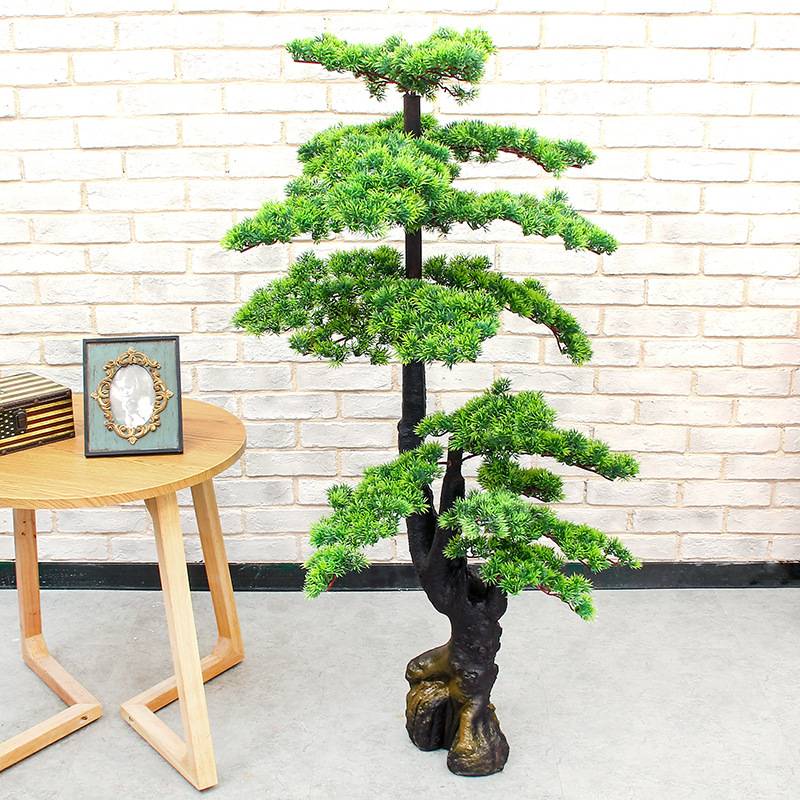 仿真树室内植物大型仿真绿植迎客松绿色盆栽客厅酒店摆放家居装饰