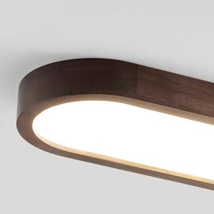 现门厅顶灯玄关过道灯中706式 阳廊台户长条胡桃木吸顶入灯简约代