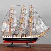 中海风042901格品家地居生活摆件工艺帆模型一帆风船顺木质艺术摆