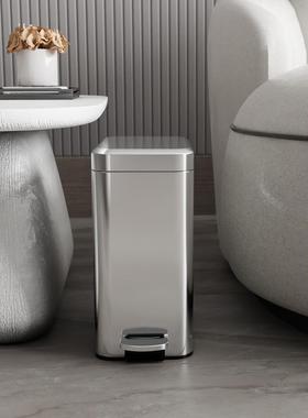 Cegier垃圾972桶用卫生间脚踏夹缝带盖厕所卫间窄生不锈家钢密封