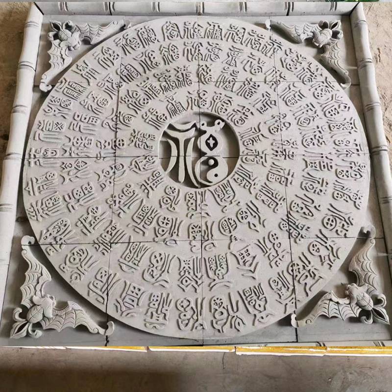 影壁墙彩绘砖雕琉璃仿古中式砖别墅庭院照壁建筑装饰挂件彩色砖雕
