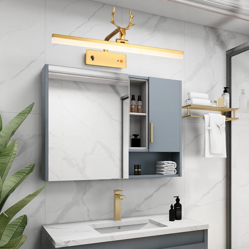 现代轻照充电款-0奢l充电式遥控镜前灯ed补浴室卫生间化妆光带开