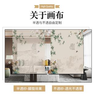 实木屏风隔断Y折叠移动遮办挡入户玄关客式厅双面连屏竹子新中公