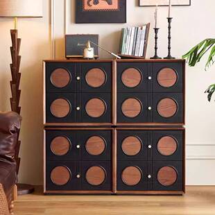 中古风斗柜实木斗柜家用餐边柜沙发边柜客厅储物柜卧室收纳卡门柜