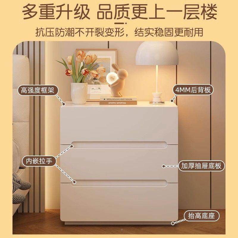 实木床头斗XF柜型家用床头柜卧小室床头收柜202纳5新款奶油风储物