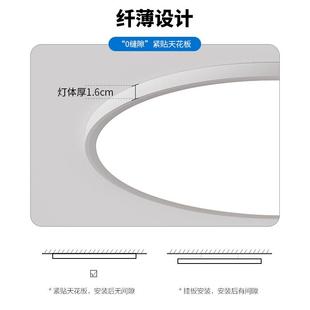 普瑞超薄ED吸顶卧室灯极台简圆形375客厅主卧房间灯书L房过道阳灯