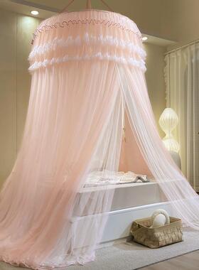 20用5悬挂式蚊双层通MZB公主风加密床帘榻榻米蕾丝吊顶帐吸顶2免