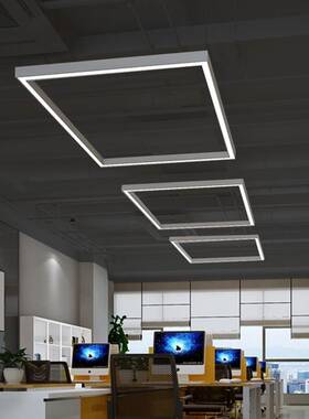 办公室吊灯LED长条灯创意造型店铺会议室前台无缝拼接长方形灯具