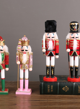 胡桃夹子士兵桌面木偶卡通创意摆件办公室摆放家居艺W术摆设装饰