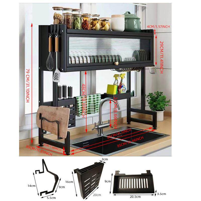厨房水槽置物台池面碗碟水沥水碗架碗柜带柜门纳防尘放碗盘调料收,厨房/烹饪用具,碗架,淘宝优惠券,粉丝福利购,淘宝优惠卷