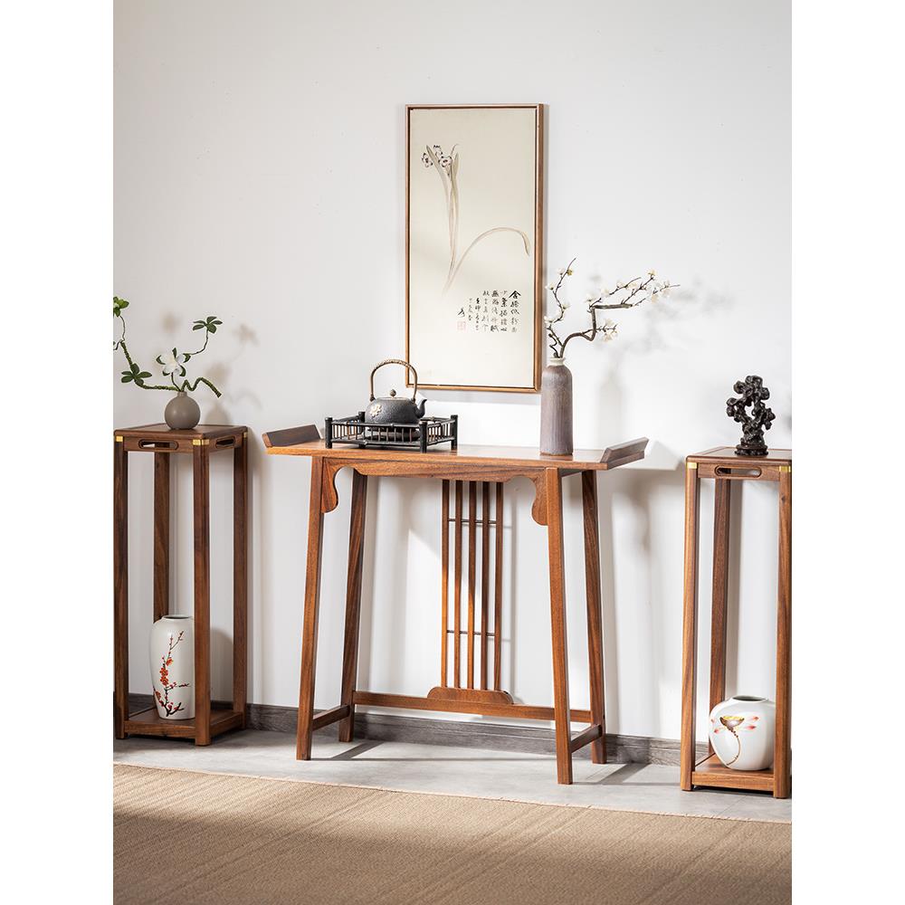 新中604供式实木玄关窄长条简案现代约靠桌墙玄关案台奉桌端景台