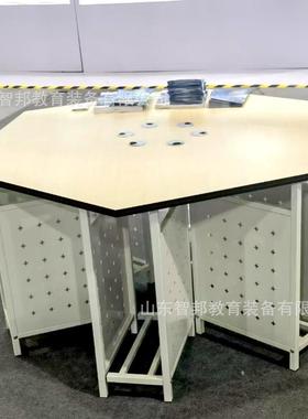 辅学六边形桌TCB23615电脑实验六角桌中小校学生导组梯合拼接形阅