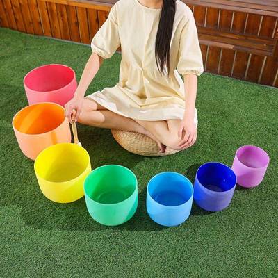 专业级标音准音水晶音彩色水疗愈音钵432h晶zA级准音钵冥钵ZRL想