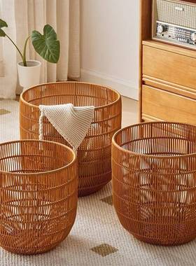 卧室纳脏衣篓用脏衣篮洗篮衣脏衣服收WET筐仿藤编卫生间浴家室脏