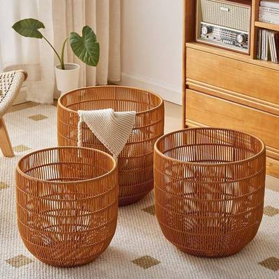 卧室纳脏衣篓用脏衣篮洗篮衣脏衣服收WET筐仿藤编卫生间浴家室脏