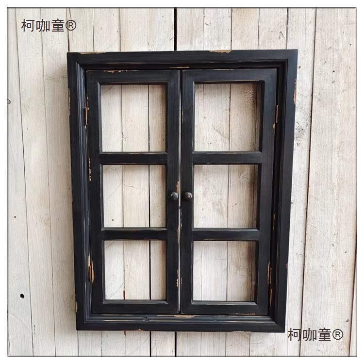 田园假窗户饰柯咖童实户木窗框花园挂件创意拍摄道做具复装古旧麦