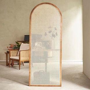 宅寂风复古花草架中客遮古风实木藤编花架置厅挡卧室物架装饰GFT