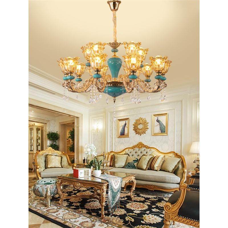 客吊灯202款欧式厅餐厅卧室家用大厅主灯大572气陶新瓷水晶5灯具,家装灯饰光源,智能吊灯,淘宝优惠券,粉丝福利购,淘宝优惠卷