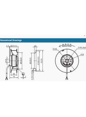 YFB2S19倾HEC0060AB0叶0220V后轮(外转子)离心风机