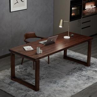 代实木餐比恩实木腿悬纯木头电脑桌台式家用简莫约现书桌悬桌浮原