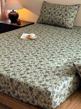 A类棉单层纱床笠件100加厚LFE床罩榻榻米双床垫保护罩全纯包床套