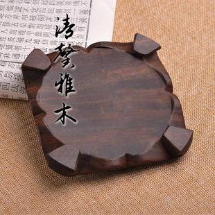 黑檀实木玉块木雕刻底HYwueqwr座壶天圆地方整花瓶盆景奇石器紫砂