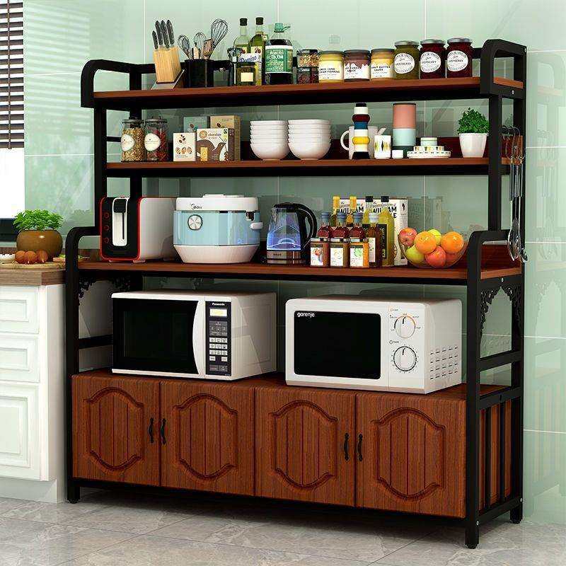 厨房置物架微波炉烤箱架子落地多层带柜门储物柜收纳柜子置物柜,鲜花速递/花卉仿真/绿植园艺,割草机/草坪机,淘宝优惠券,粉丝福利购,淘宝优惠卷