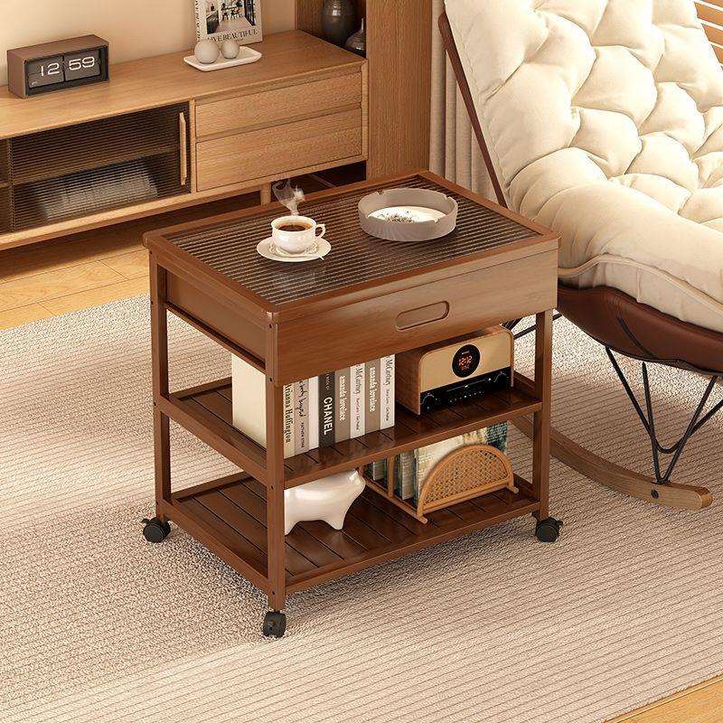 边几移动边柜玻璃沙发多功能小户型床头简约小桌子床头柜茶几客g^