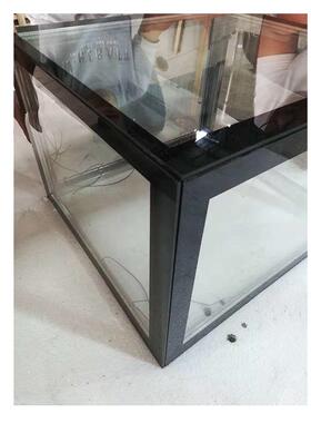 黑色烤漆台阶钢玻璃小型15919商用冰箱玻化璃双钢化加电热中空层