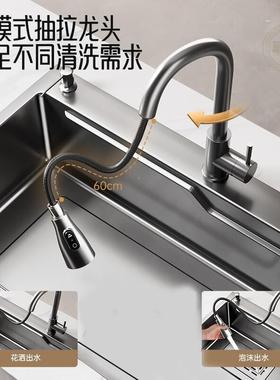 房加洗菜盆家用厚手工纳37296米304不锈钢大槽单槽洗碗厨池洗菜池