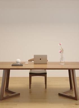 实木客大桌长书桌家用双厅人实办公电脑桌学习长桌子工作MHN台全