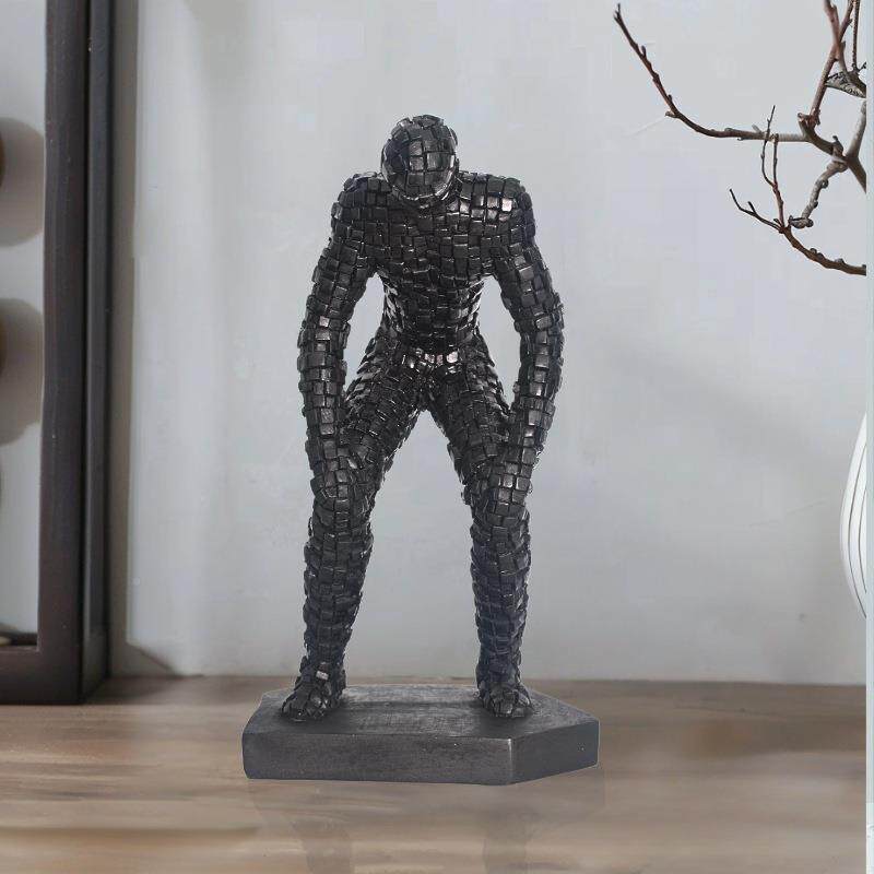 电视柜客PFX厅件高感板间家居级软装摆饰品橱窗陈样列艺术人物雕