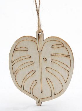 夏日木片装饰阳太椰树小派动物木片装c2307饰对家居装饰工品艺礼