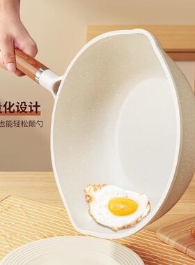 家用轻沾爆款饭石炒锅加厚麦轻盈加深锅底烟少油不DY1B021平底锅