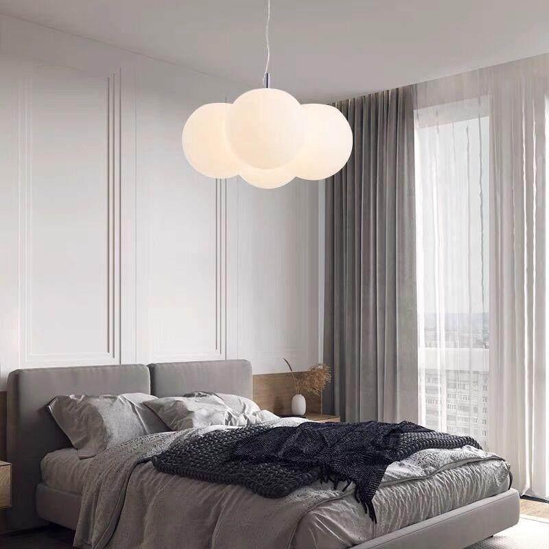 欧奶油风气现球泡泡帽吊灯代简约ins温馨浪漫卧室餐851厅衣北间灯,家装灯饰光源,智能吊灯,淘宝优惠券,粉丝福利购,淘宝优惠卷