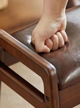 全FJD家实木换鞋凳门口可坐带扶穿鞋凳子防磕碰用包凳子手两用软