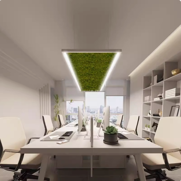 工业风吊灯商铺商用办公室超市直播间超亮圆形绿植灯展厅led灯具